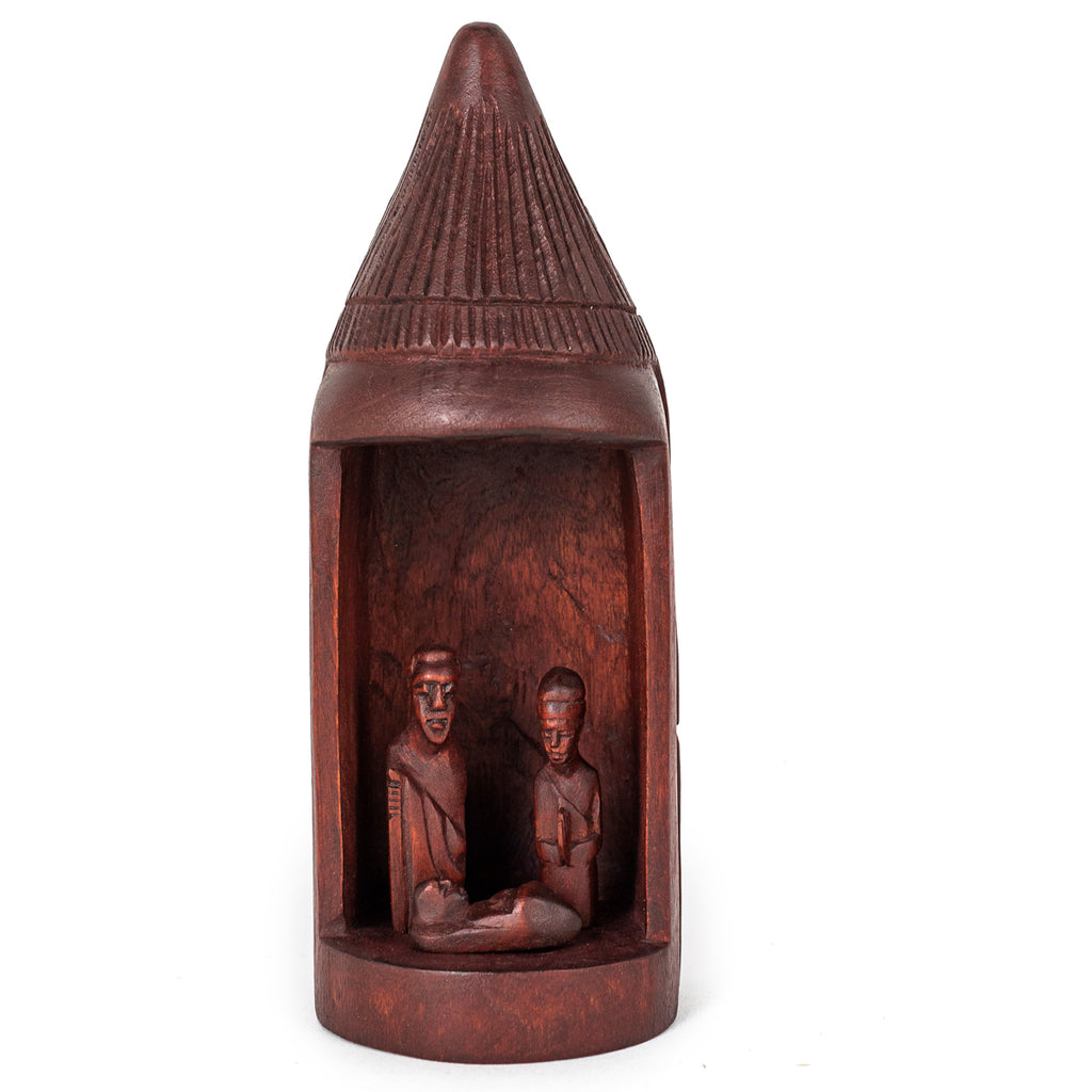 Hand Carved Nativity Hut