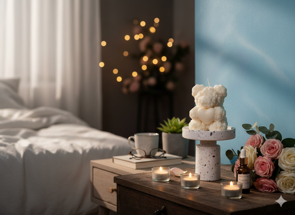 Rose Bear Candle