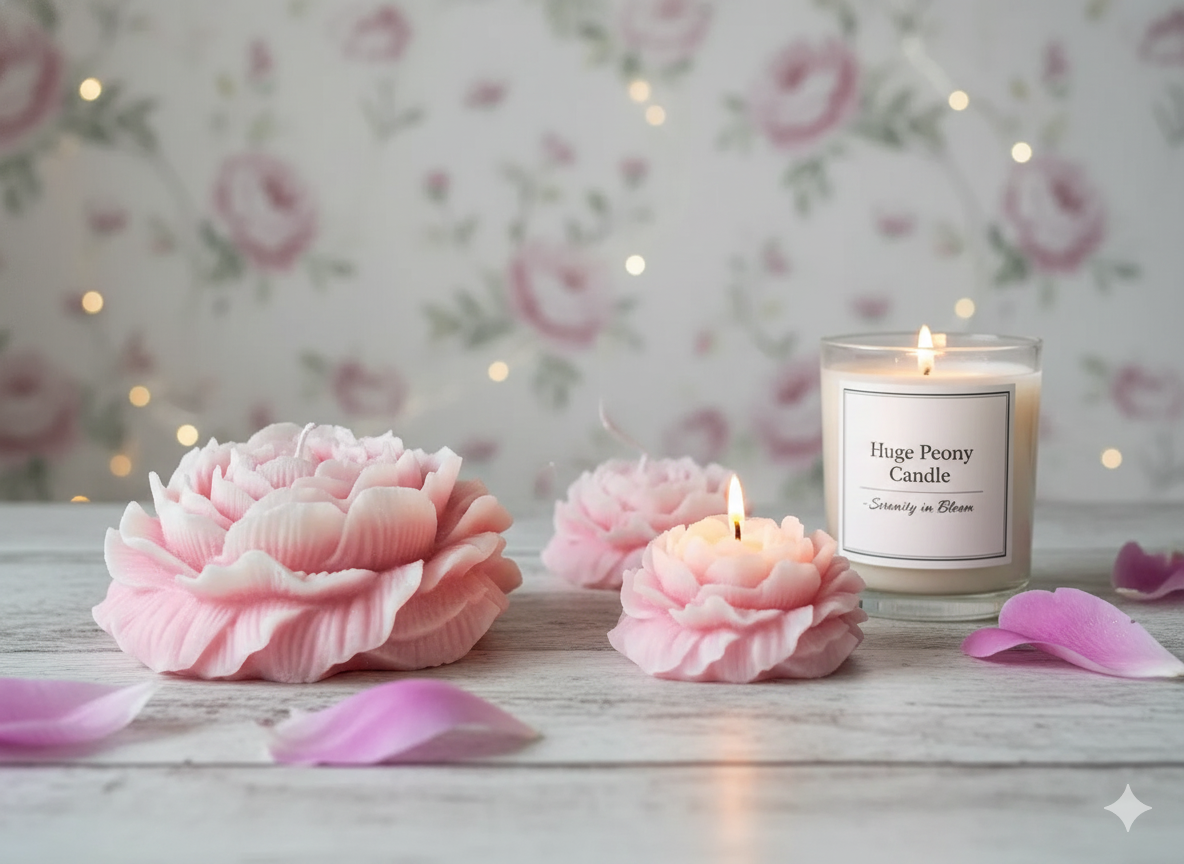 Huge Peony Candle