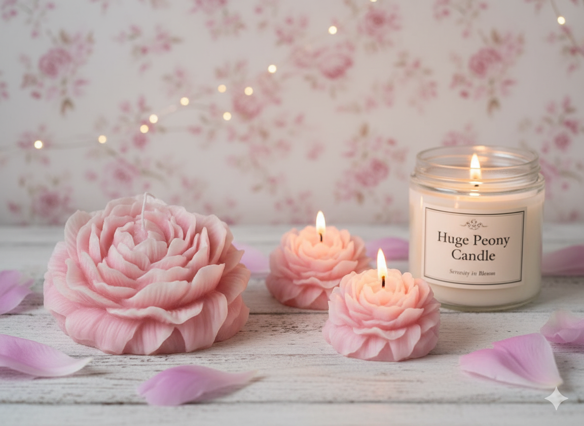 Huge Peony Candle