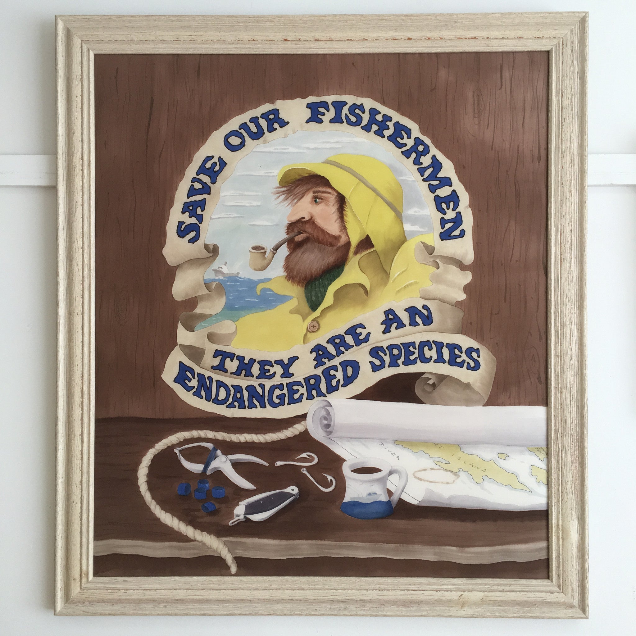 Painting on Silk - Save Our Fishermen