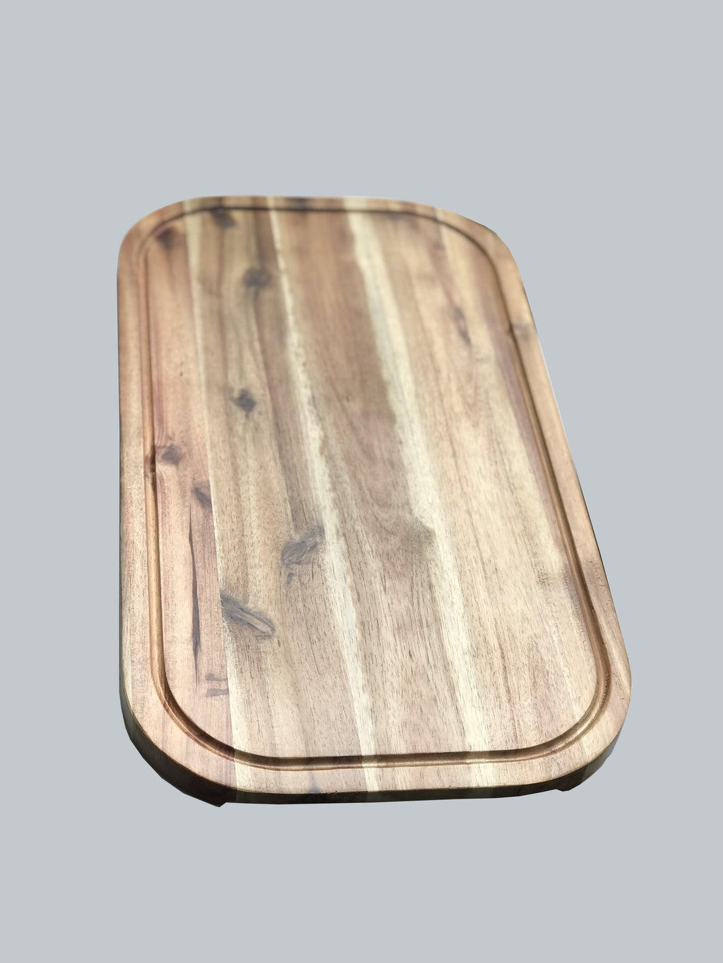 Zavis Green Acacia Wood Serving Rounded Cutting Board With Juice Groove