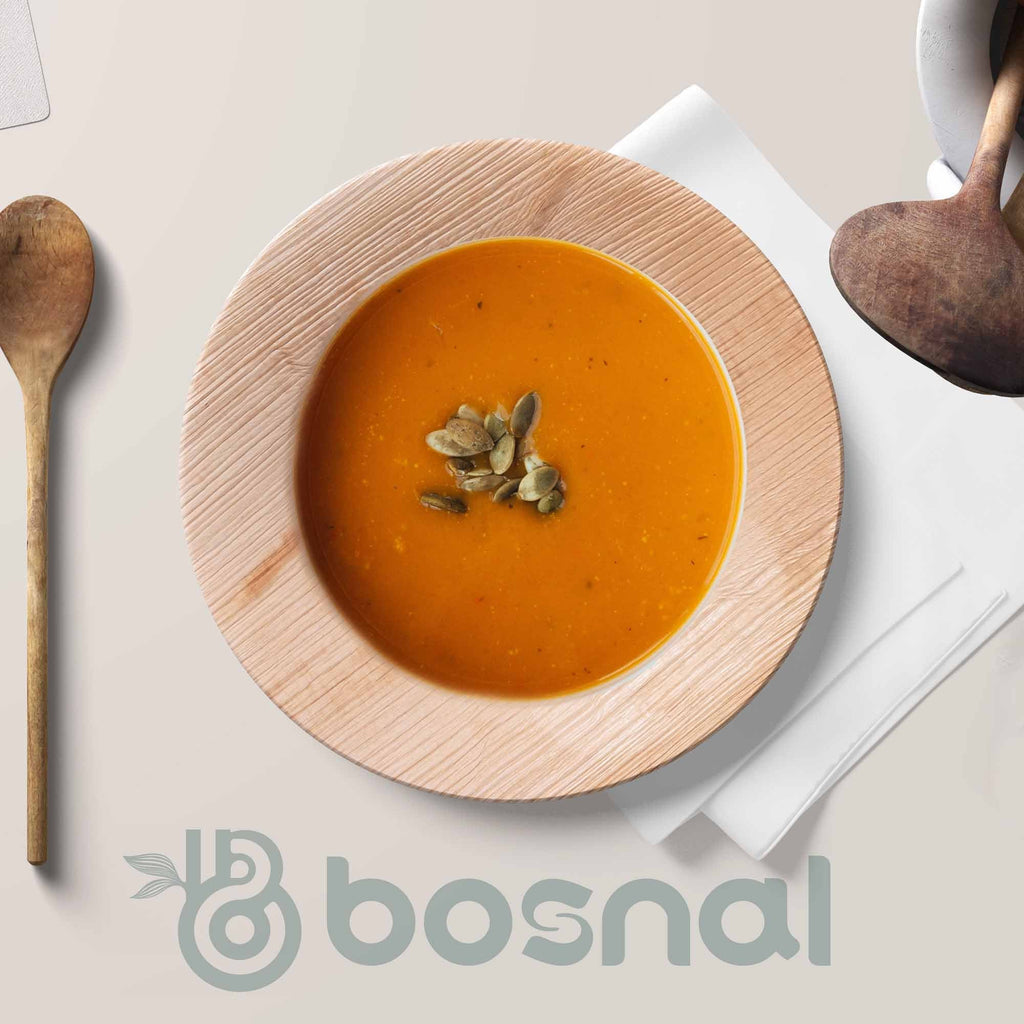 Bosnal Palm Leaf Biodegradable Bowls - 9.5" Round Soup Bowls