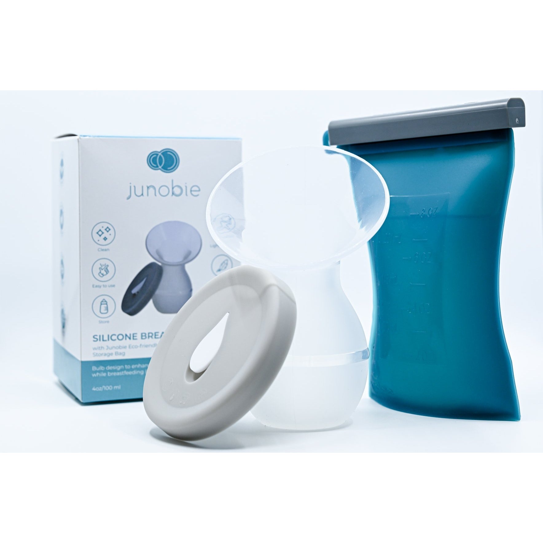 Junobie Milk & Snack Bag with Silicone Milk Collector