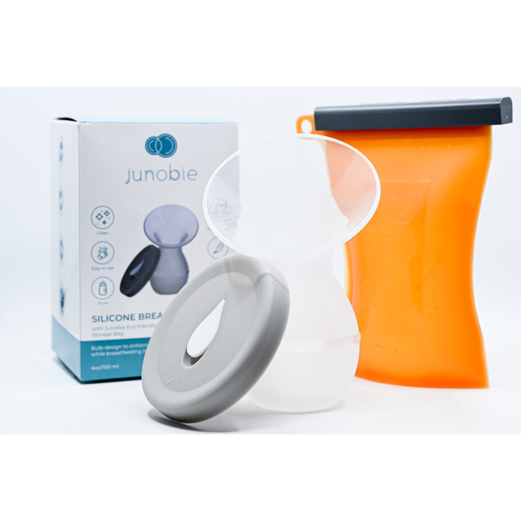 Junobie Milk & Snack Bag with Silicone Milk Collector