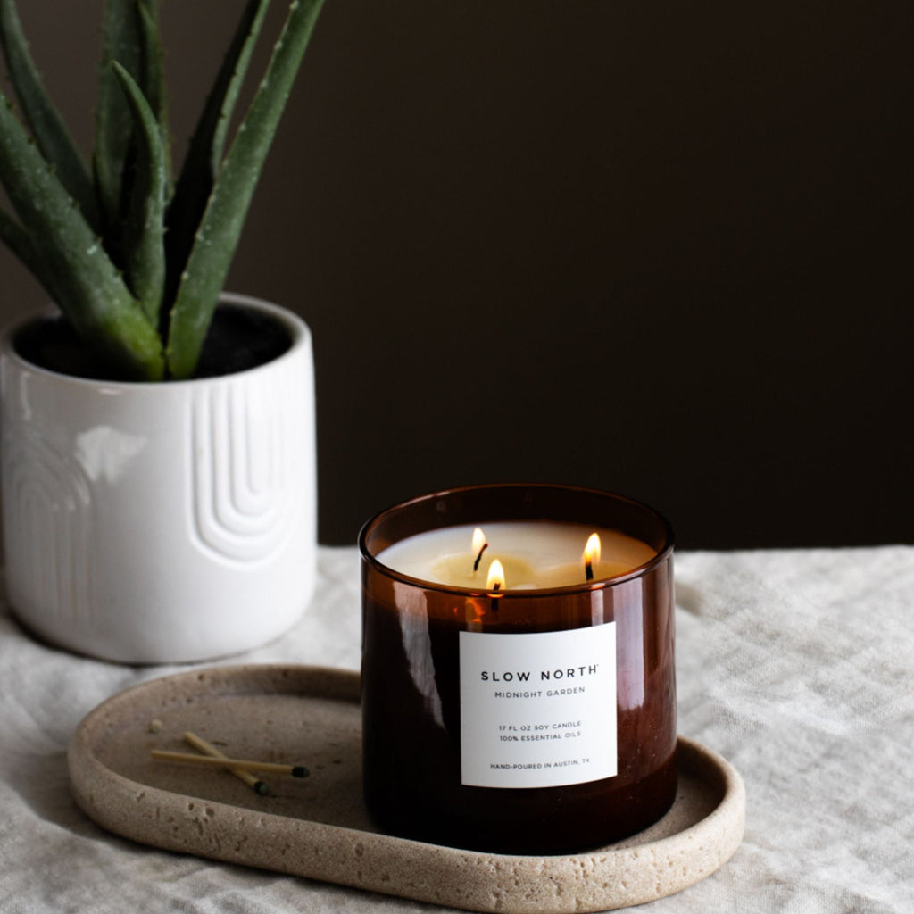 Midnight Garden Signature 3-Wick Candle (Lavender, Rosemary & Geranium)