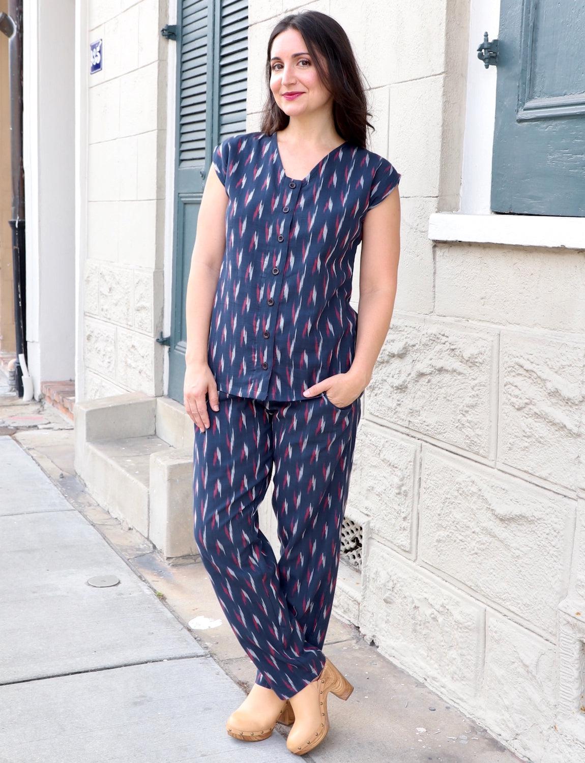 Maritime Organic Cotton Button Top