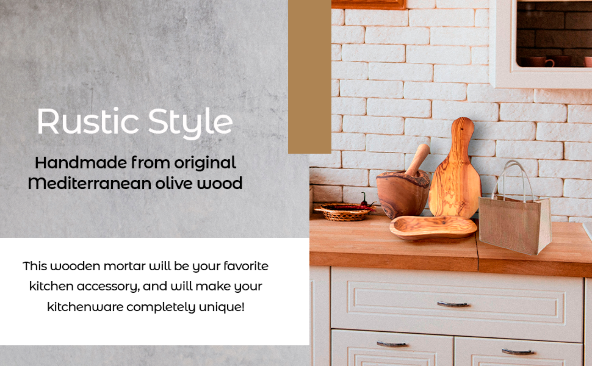 Rustic Olive Wood Mortar & Pestle