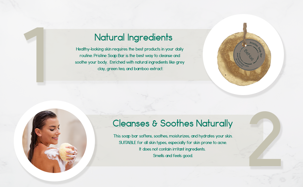 Pristine Soap Bar - Green Clay, Bamboo & Green Tea
