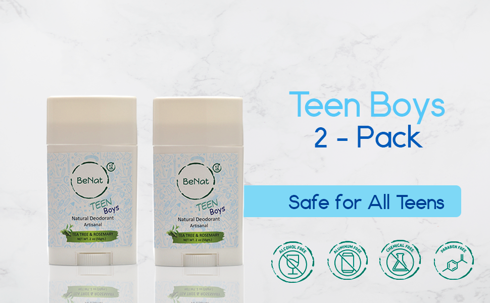 All-Natural Deodorants for Children & Teens (2-Pack)