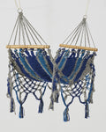 Macrame Mini Cat Hammock | Blue, Teal & Gray