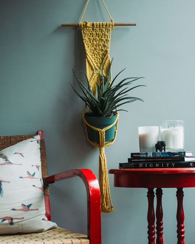 Mombacho Macrame Plant Holder | Yellow