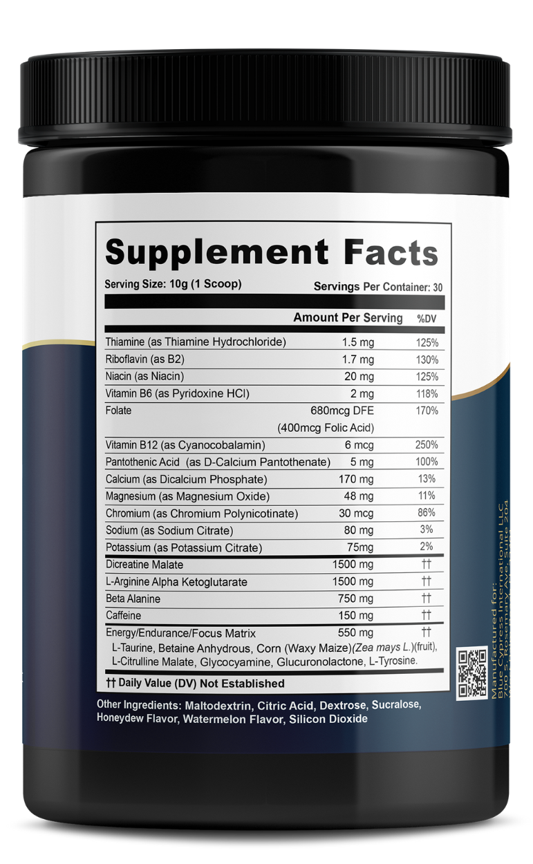 Nitric Oxide Booster Powder Mix – Honeydew Watermelon Flavor