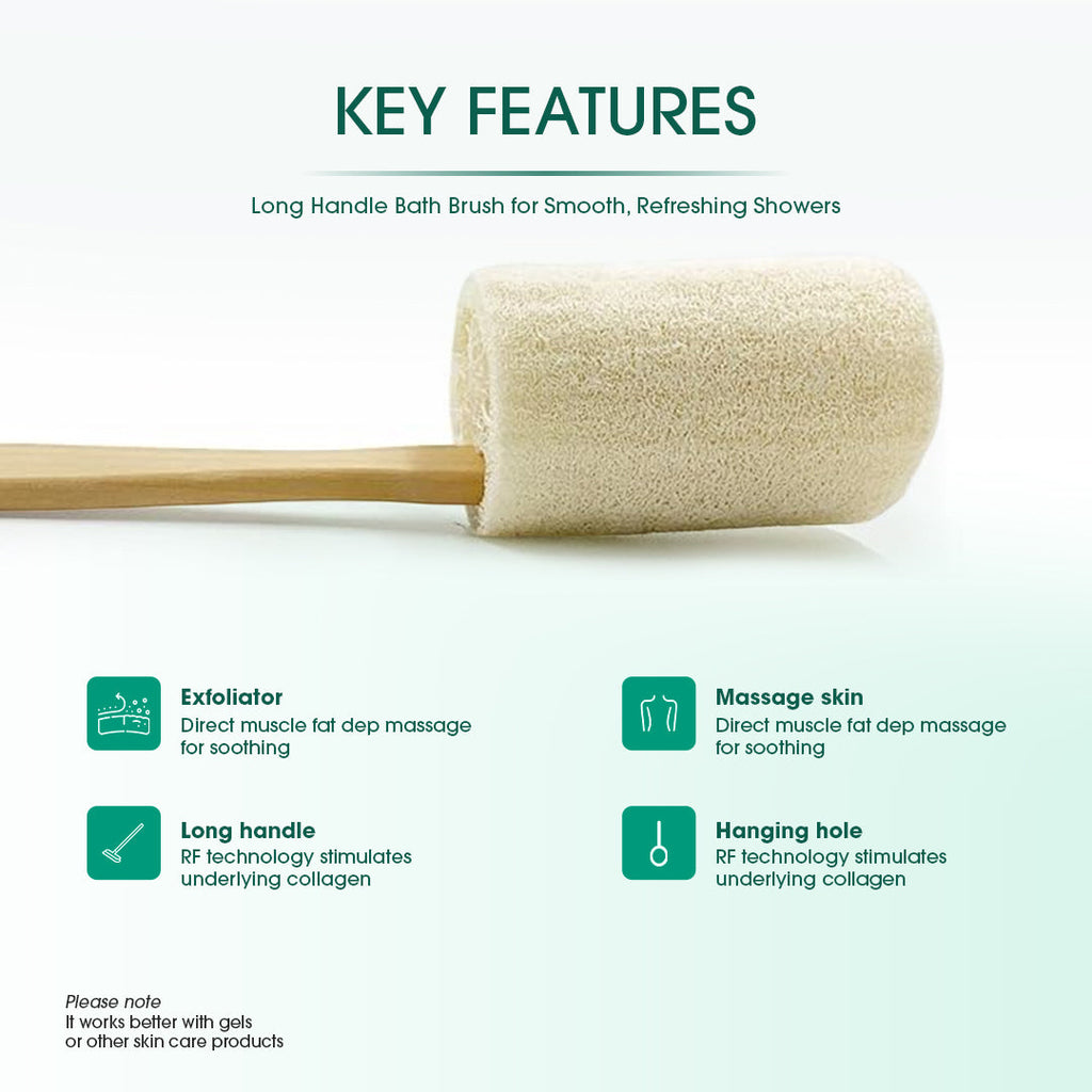 Natural Long Handle Loofah Bath Brush