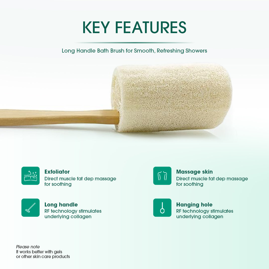 Natural Long Handle Loofah Bath Brush