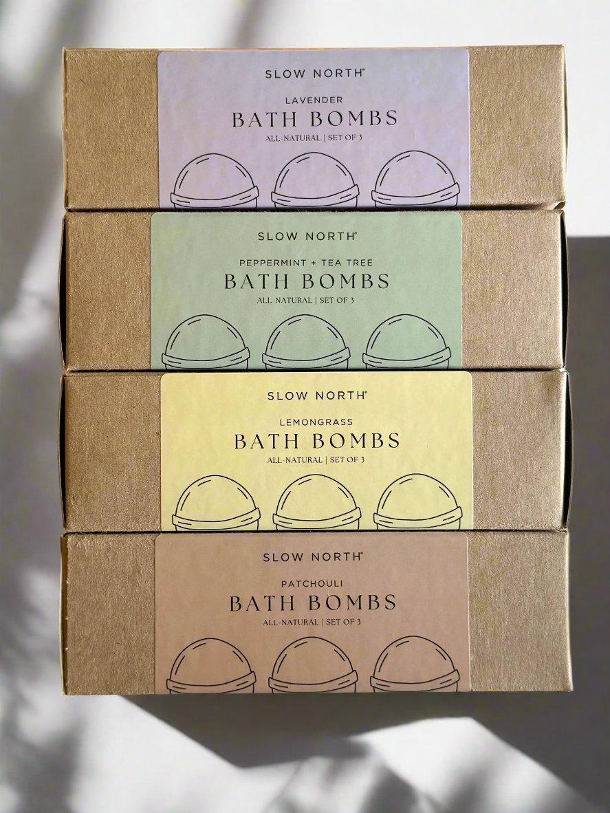 Natural Bath Bomb Set - Peppermint & Tea Tree (Set of 3)