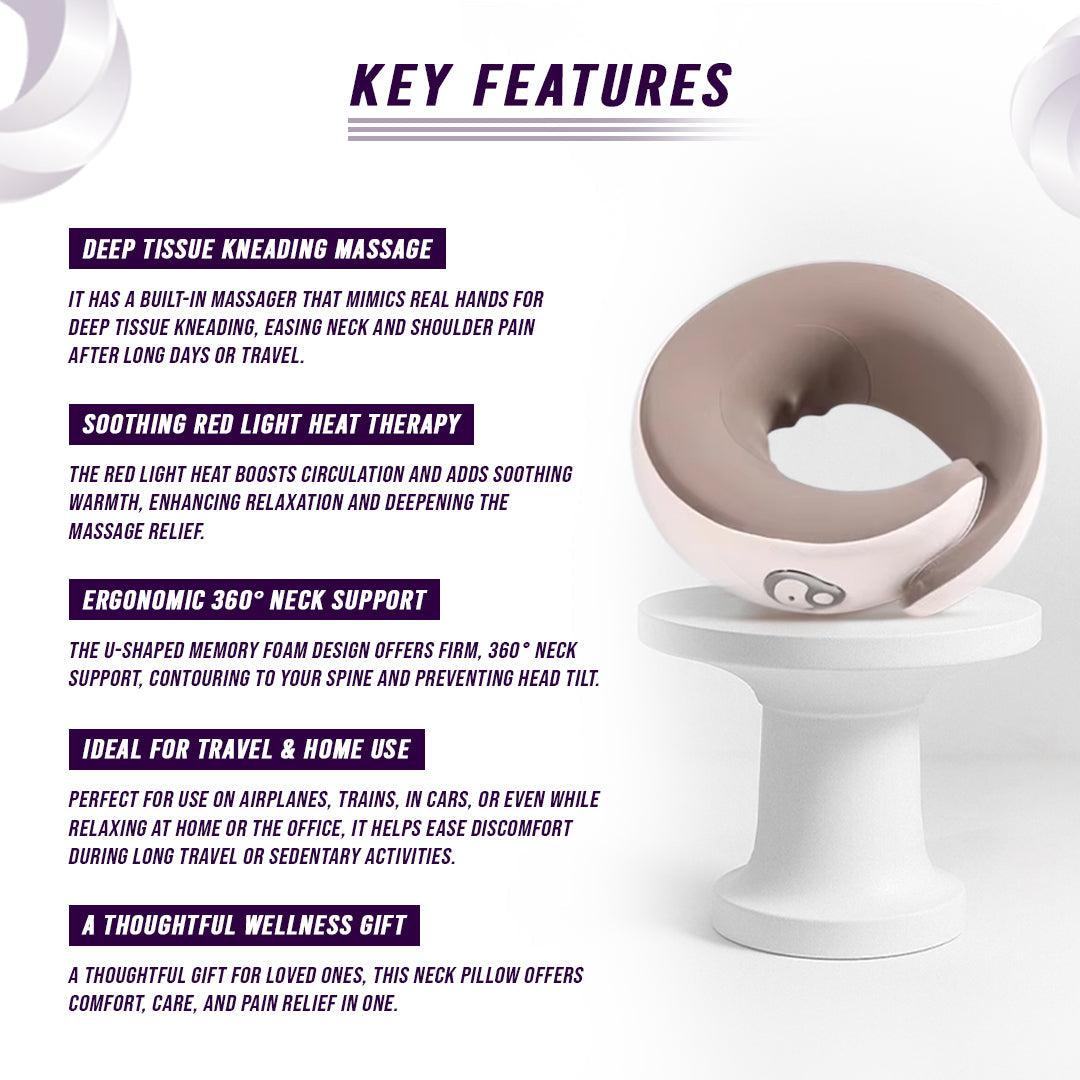 Multi-Purpose Neck Massage Pillow with Warmth Function