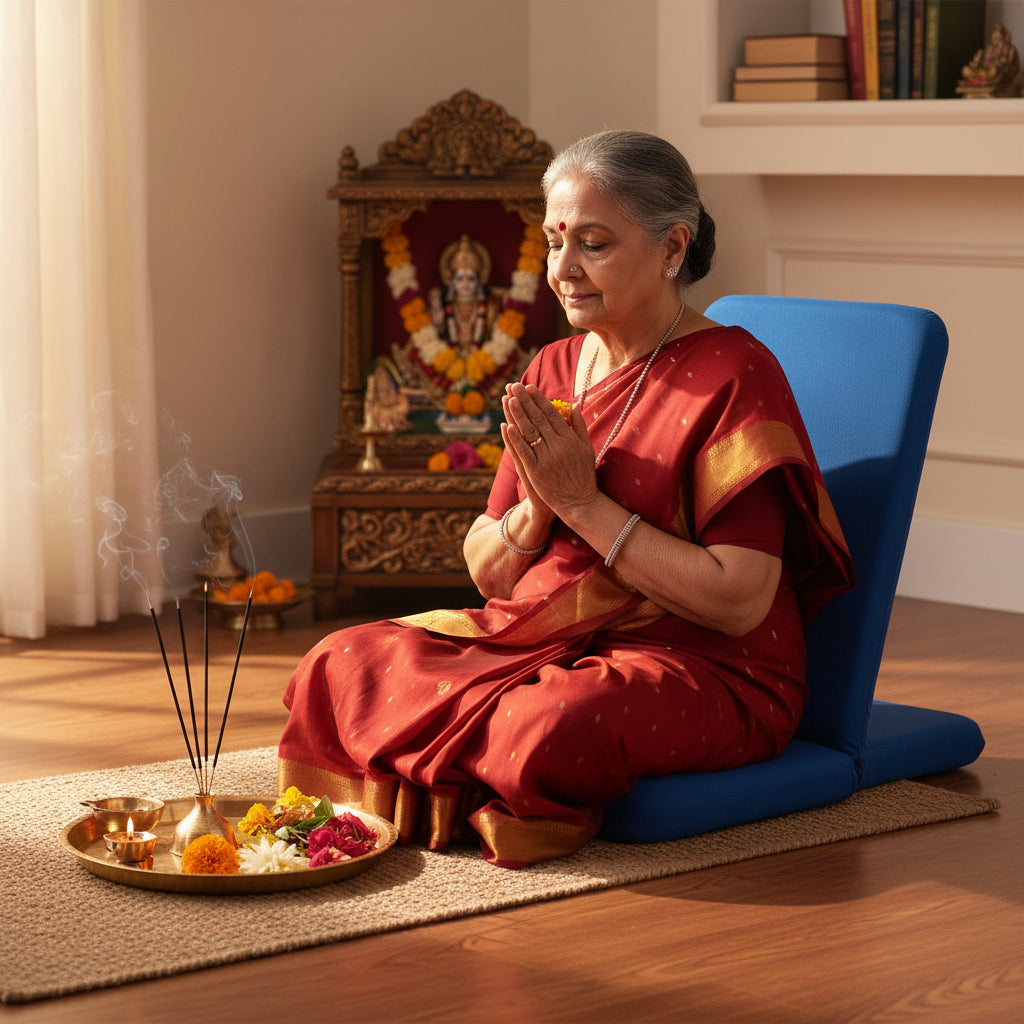 OMSutra Folding Meditation Chair – Portable Comfort for Meditation, Yoga & More