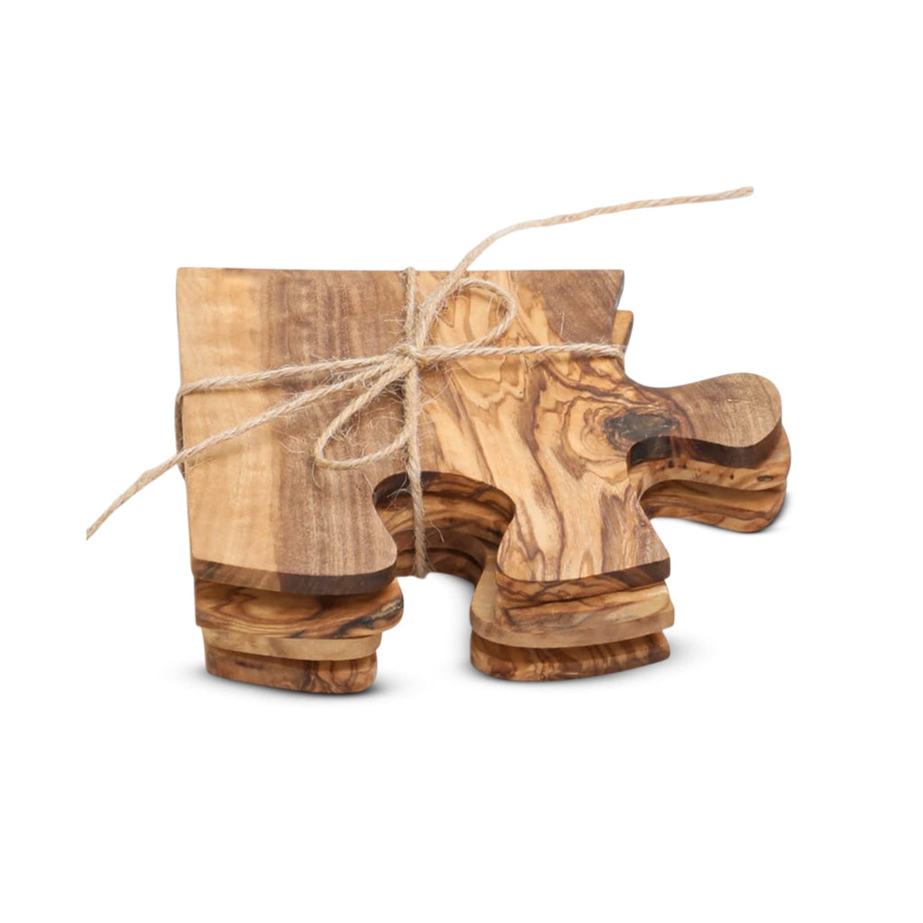 Olive Wood Coaster Puzzle (4-Piece)