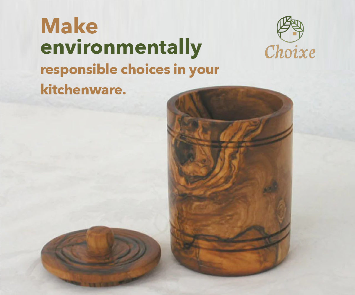 Olive Wood Jar with Lid