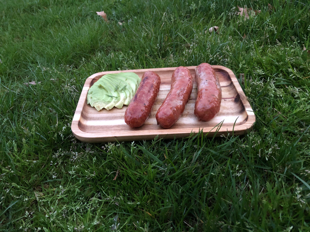 Zavis Green Acacia Wood Serving Rectangle Stackable Tray / Dish