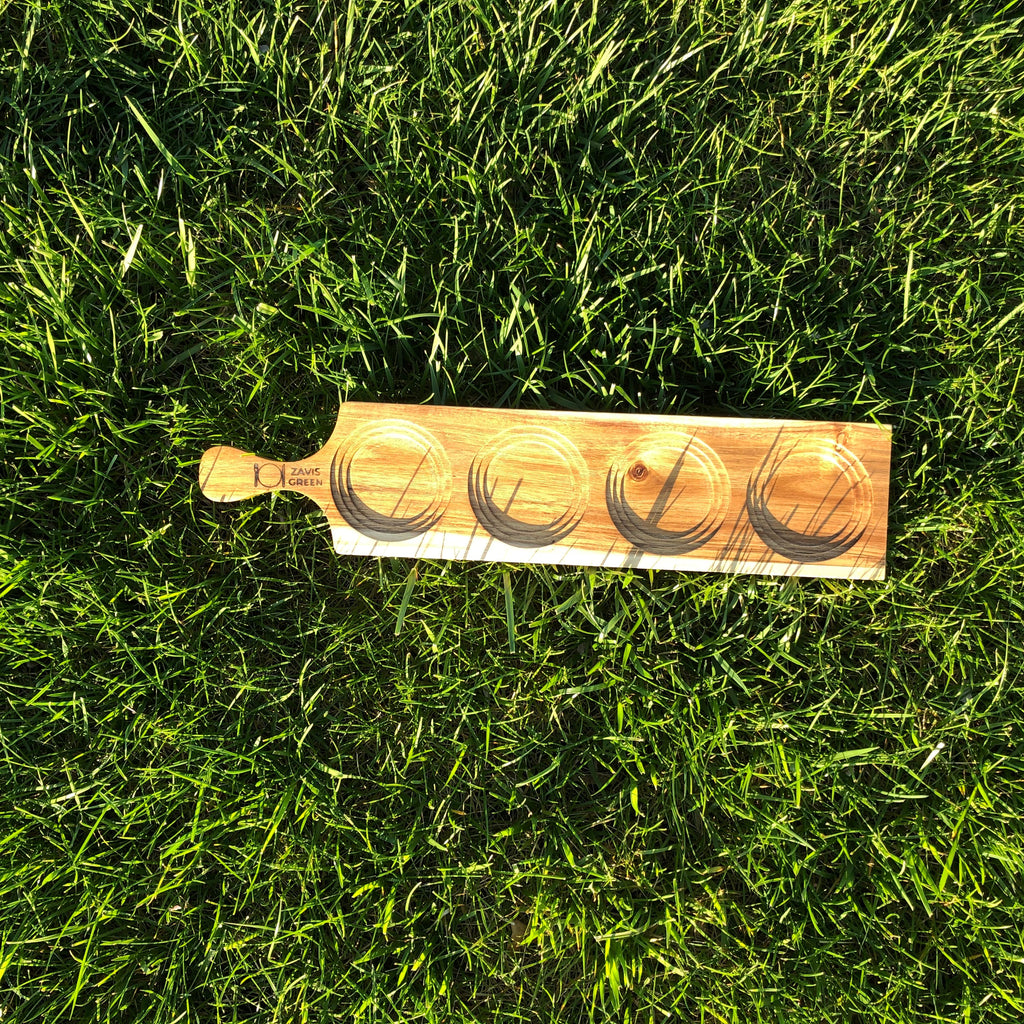 Zavis Green Acacia Wood 4 Hole Double-Sided Flight Board