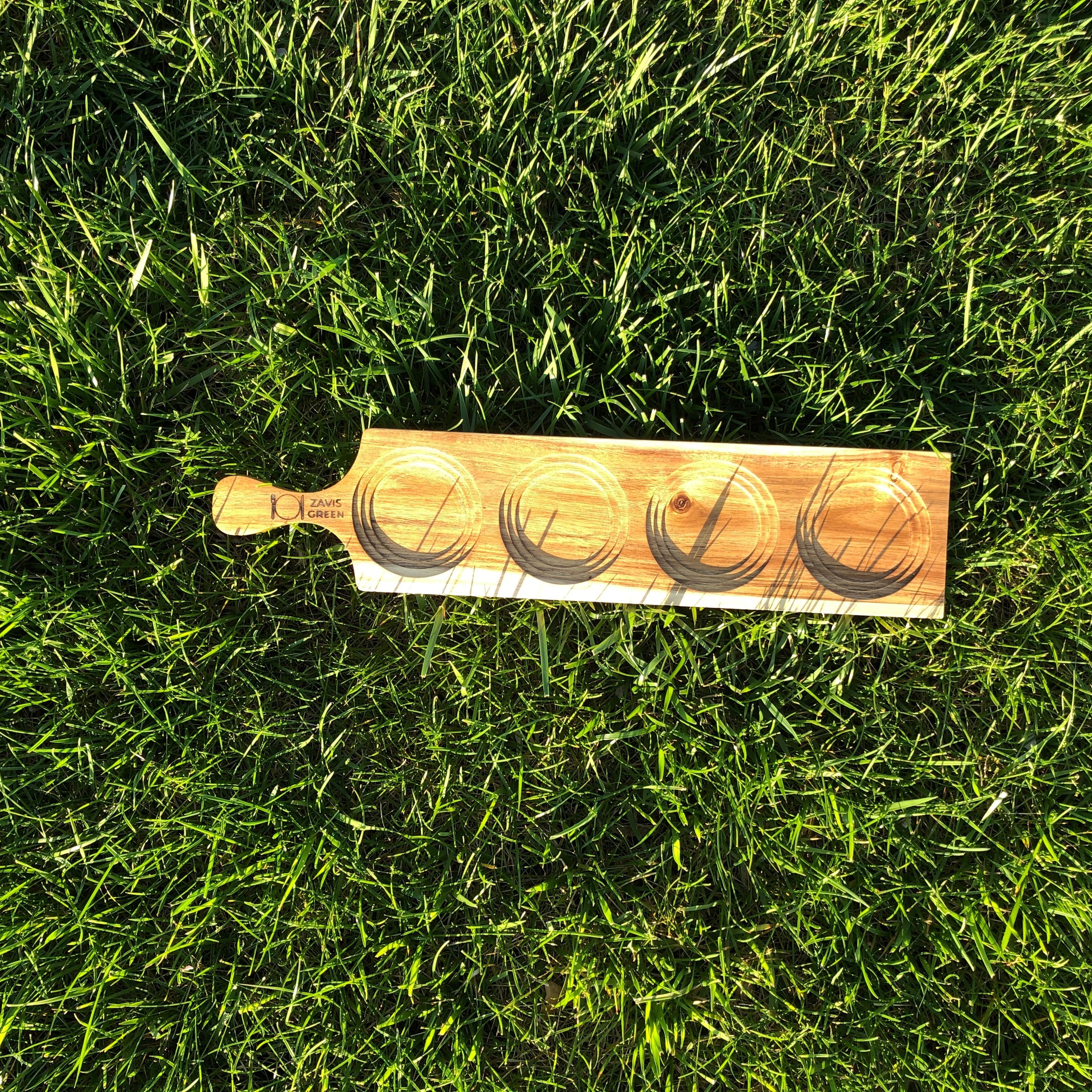 Zavis Green Acacia Wood 4 Hole Double-Sided Flight Board (Set of 6)