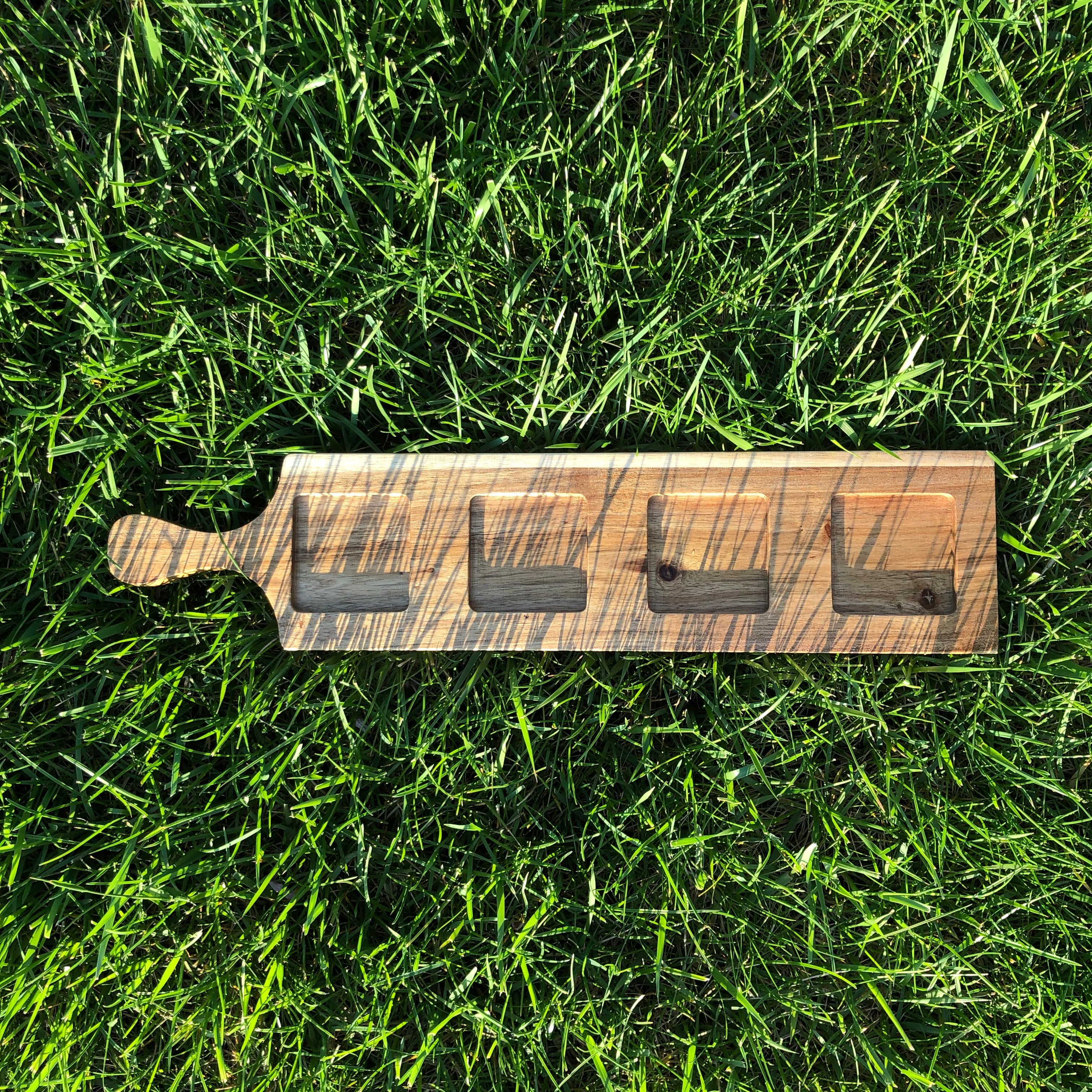 Zavis Green Acacia Wood 4 Hole Double-Sided Flight Board