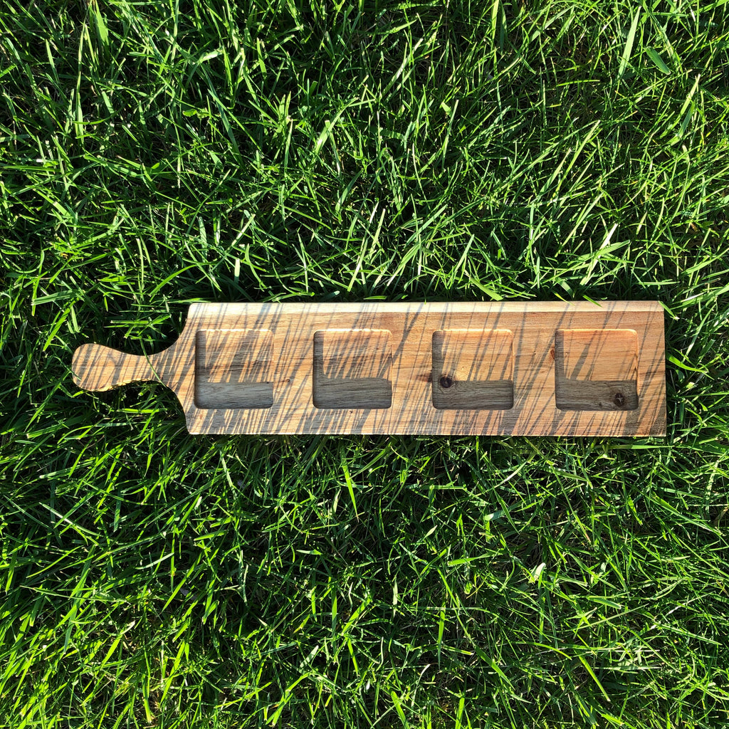 Zavis Green Acacia Wood 4 Hole Double-Sided Flight Board (Set of 6)