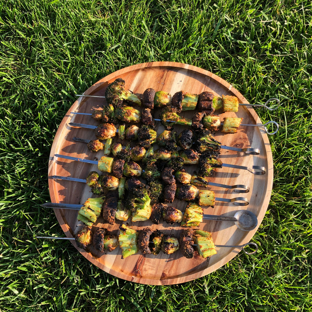 Zavis Green Acacia Wood Round Stackable Plate / Platter