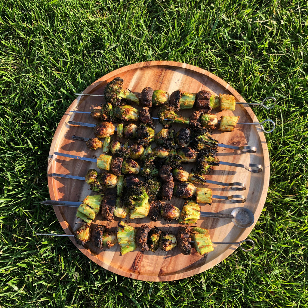 Zavis Green Acacia Wood Round Stackable Plate / Platter (Set fo 3)