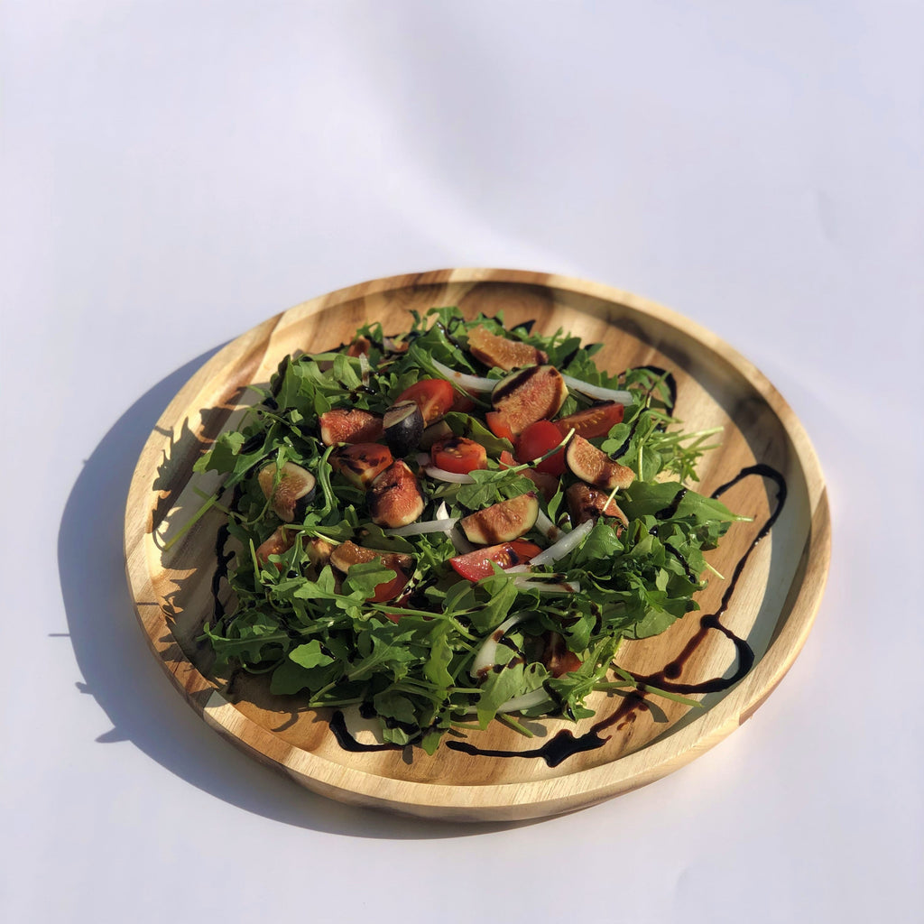 Zavis Green Acacia Wood Round Stackable Plate / Platter
