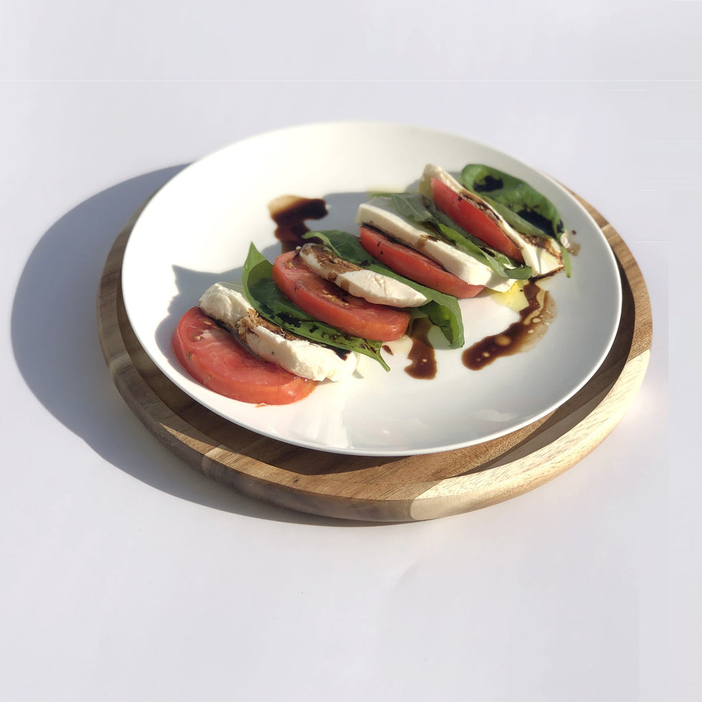 Zavis Green Acacia Wood Round Stackable Plate / Platter