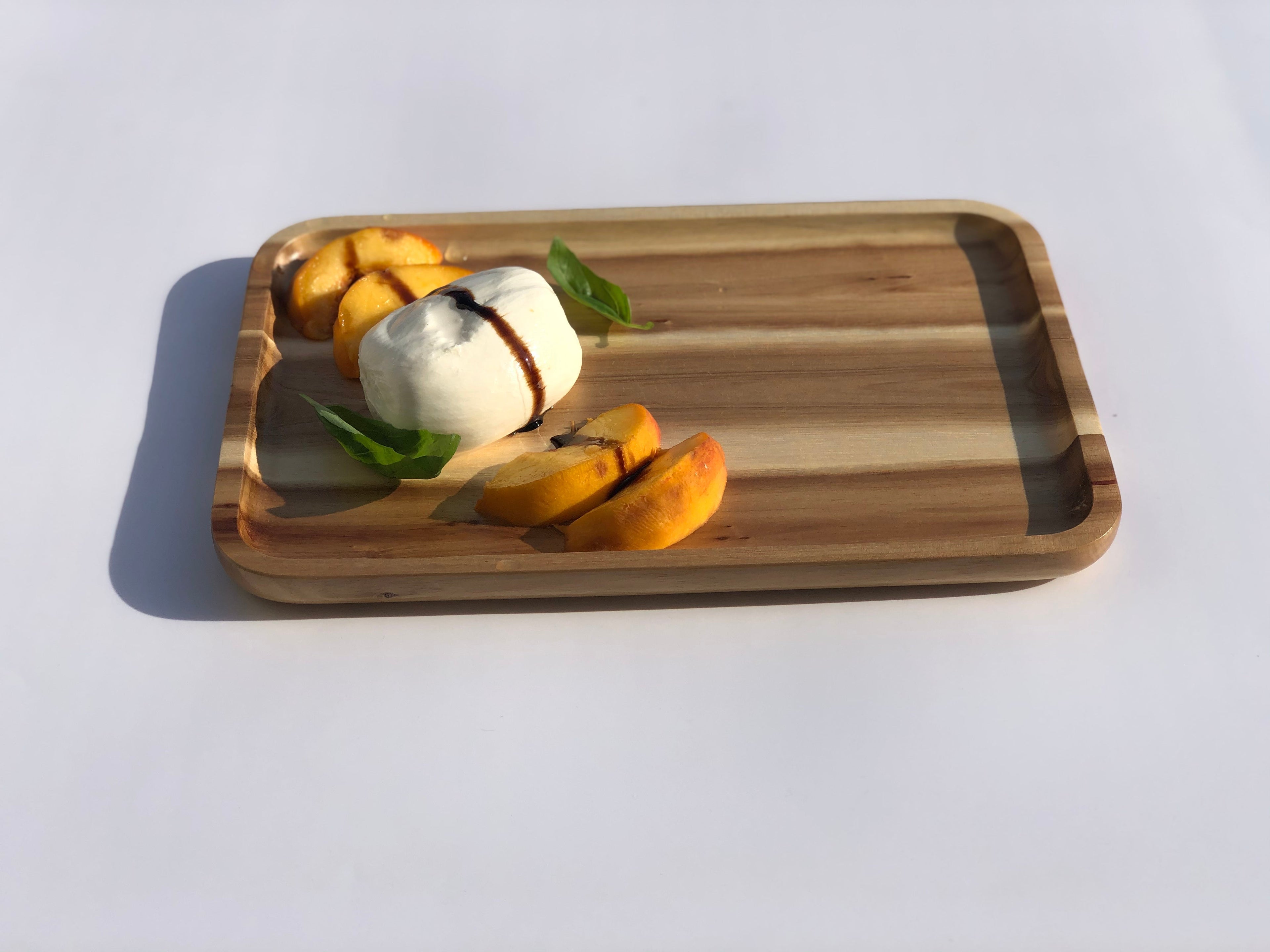Zavis Green Acacia Wood Serving Rectangle Stackable Tray / Dish (Set of 3)