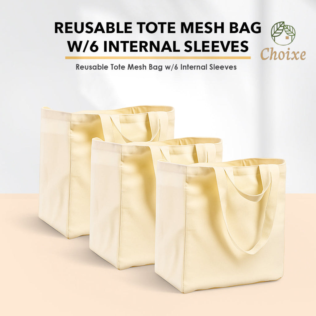 Reusable Tote Mesh Bag with 6 Internal Sleeves