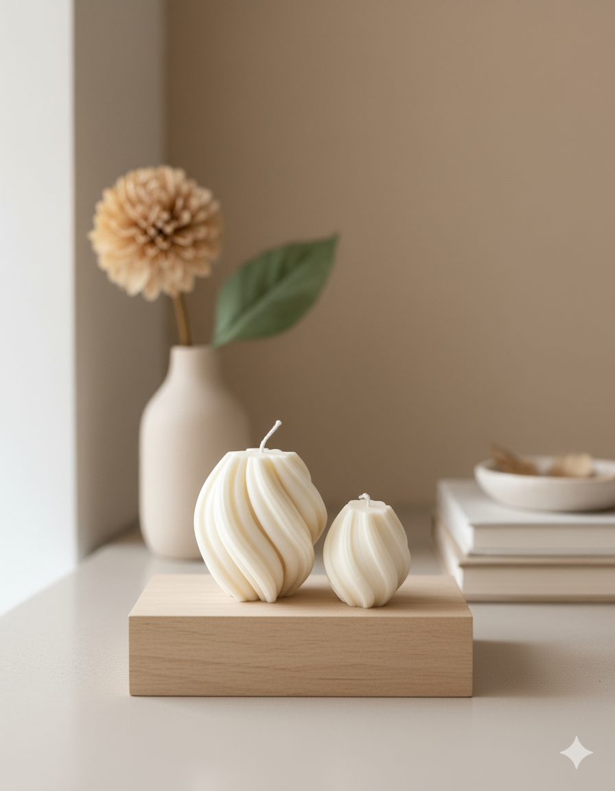 Ribbed Twirl Candle