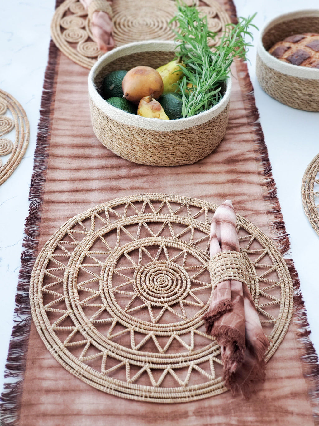 Woven Natural Palm Fiber Napkin Ring (Set of 4)
