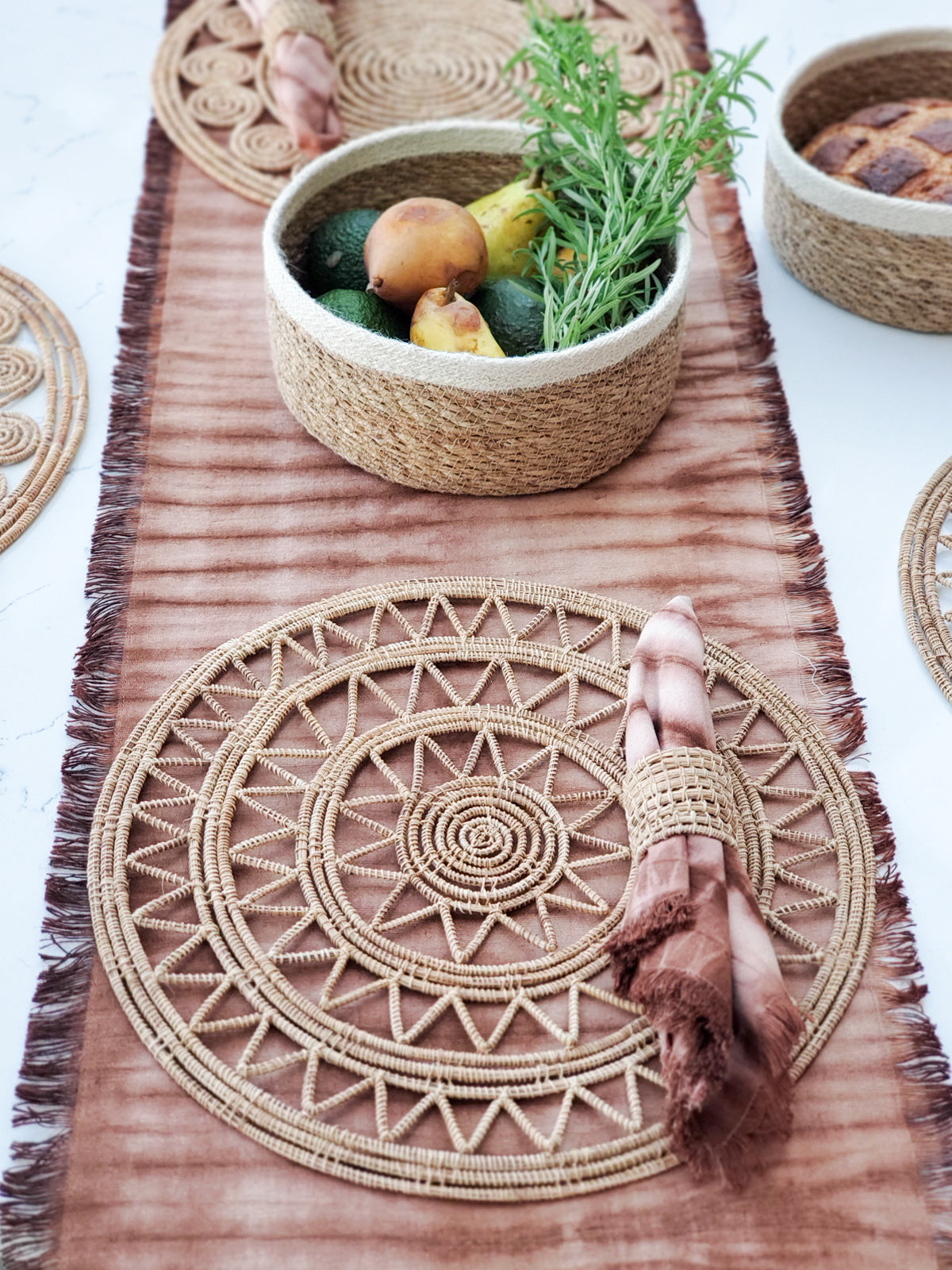 Woven Natural Palm Fiber Napkin Ring (Set of 4)