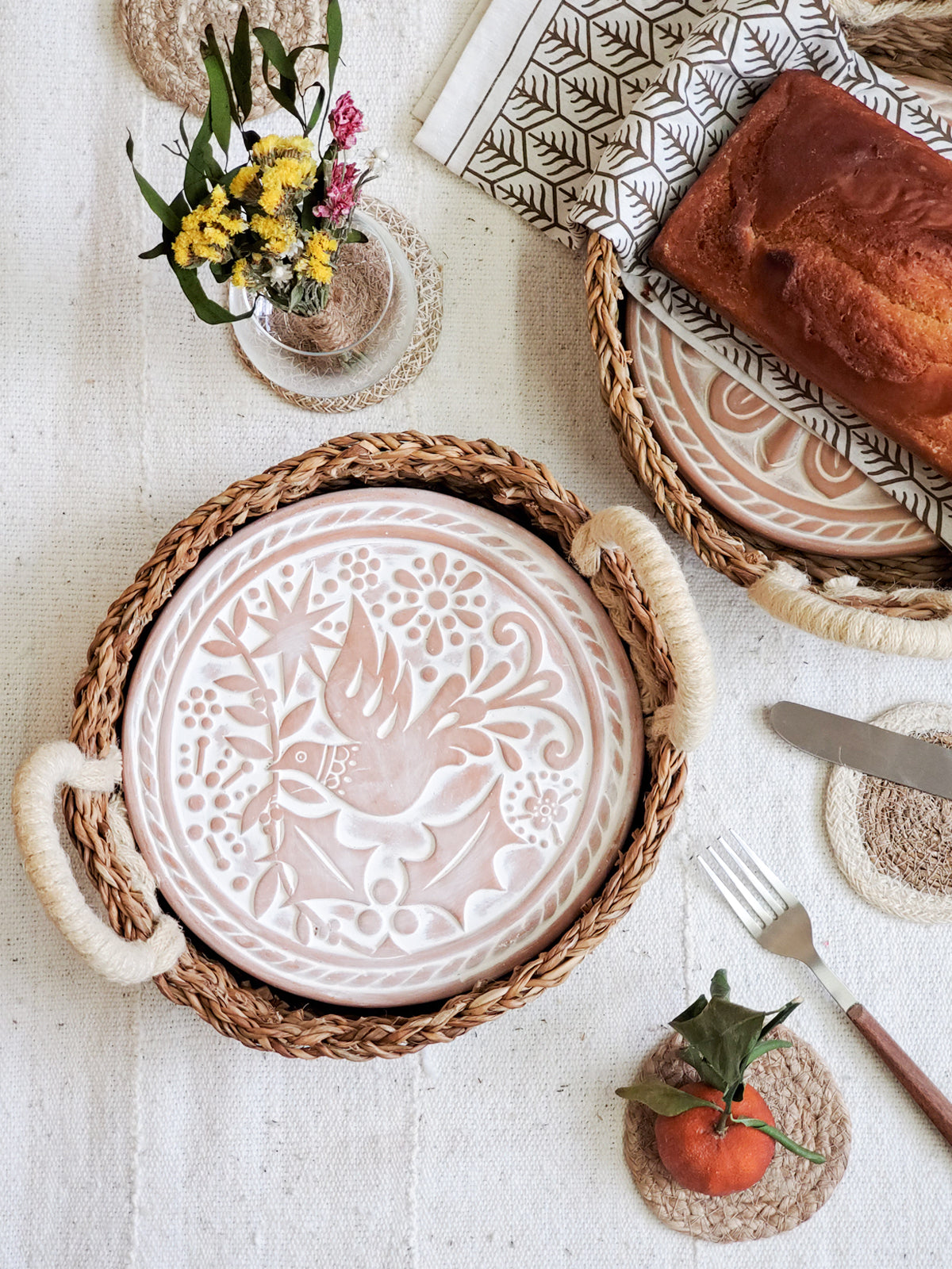 Bread Warmer & Basket - Bird Round