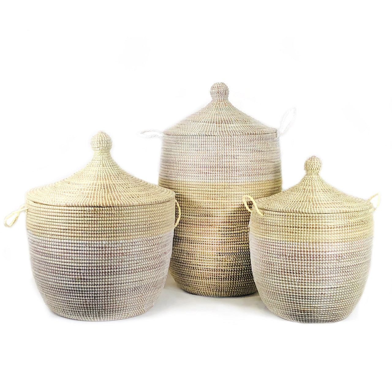 Low Storage Two-Tone Basket - Natural & White