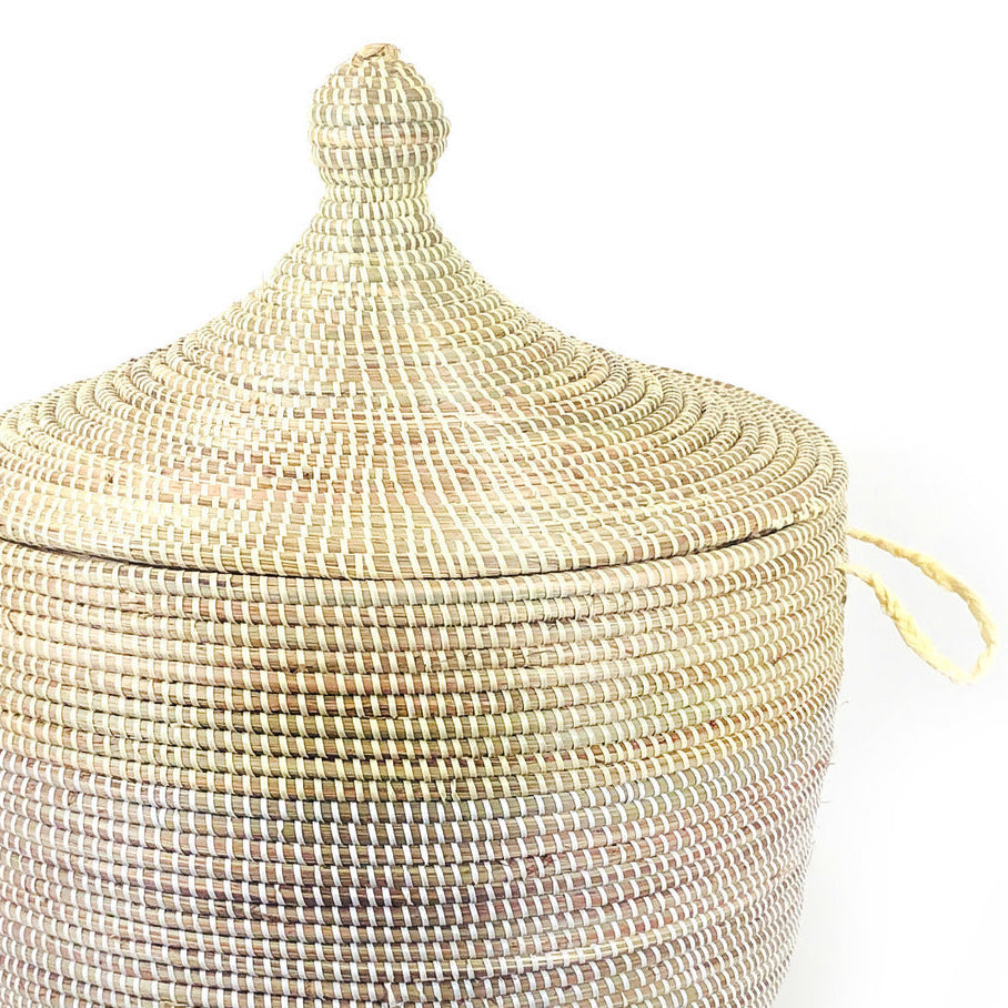 Low Storage Two-Tone Basket - Natural & White