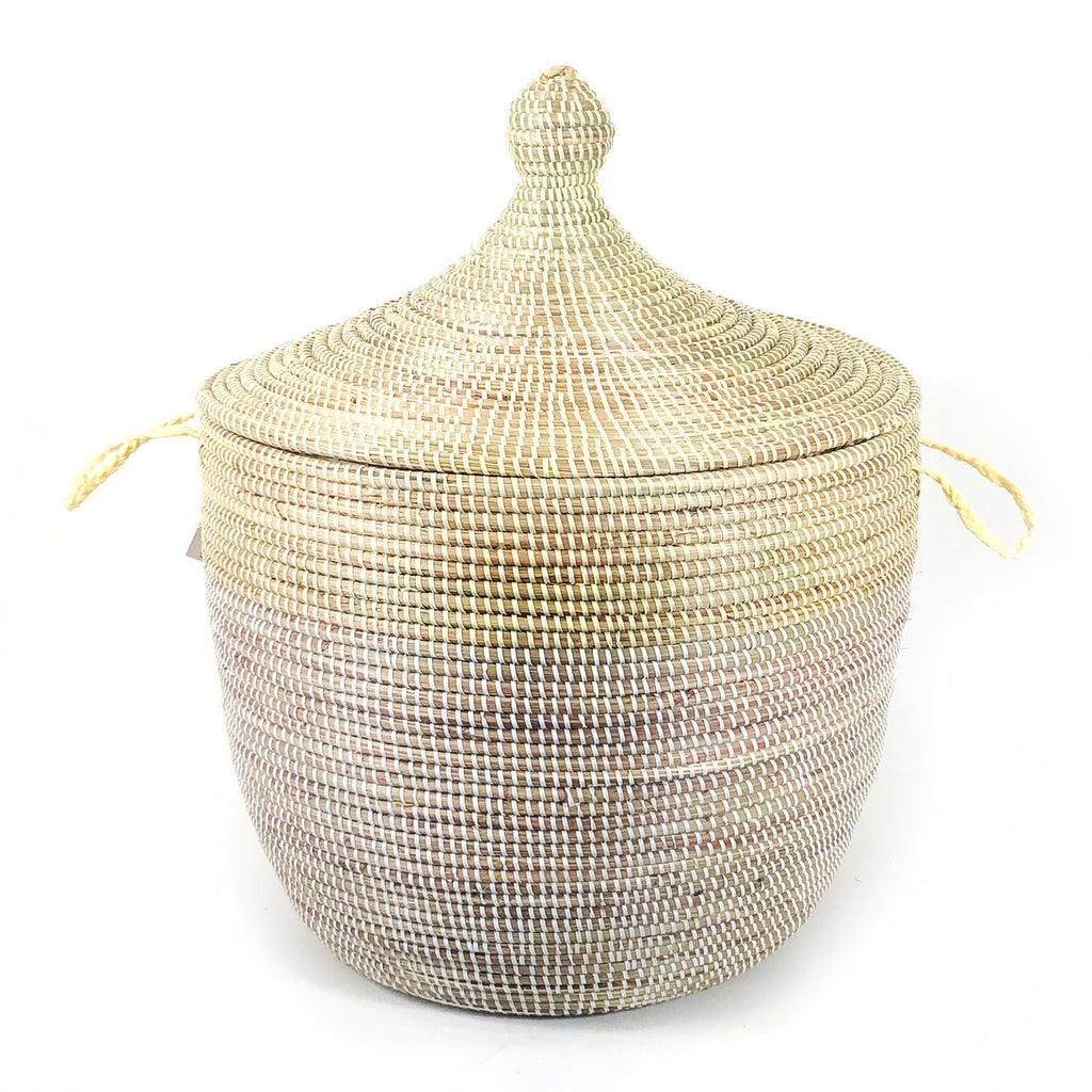 Low Storage Two-Tone Basket - Natural & White