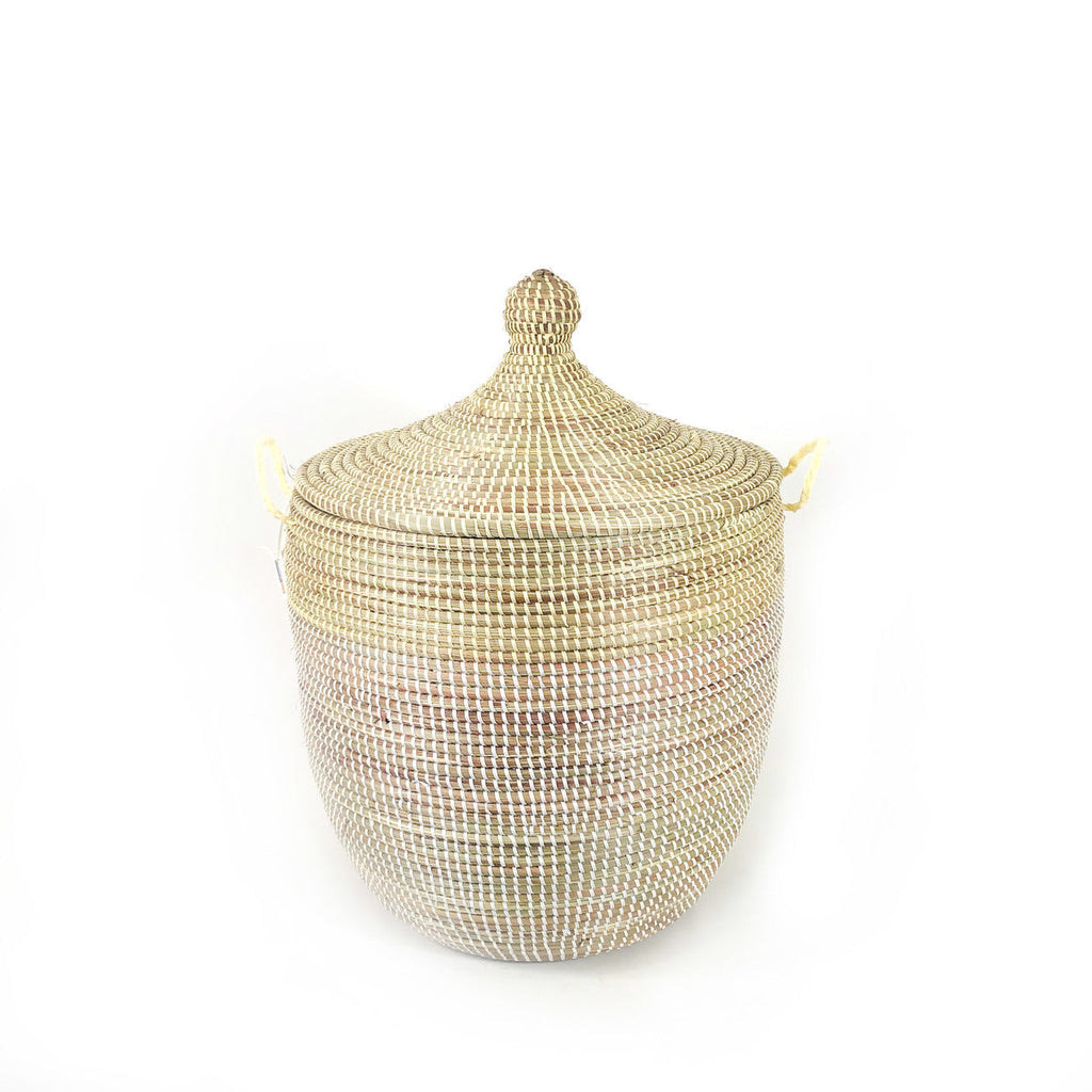 Medium Two-Tone Basket - Natural & White