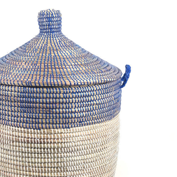 Medium Two-Tone Basket - Navy & White