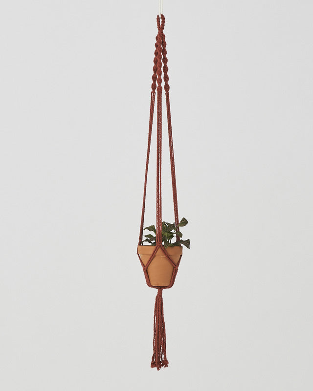 Santana Macrame Plant Holder | Tile Red