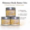 Organic Shimmering Body Butter Trio – 3 x 2oz Travel Set