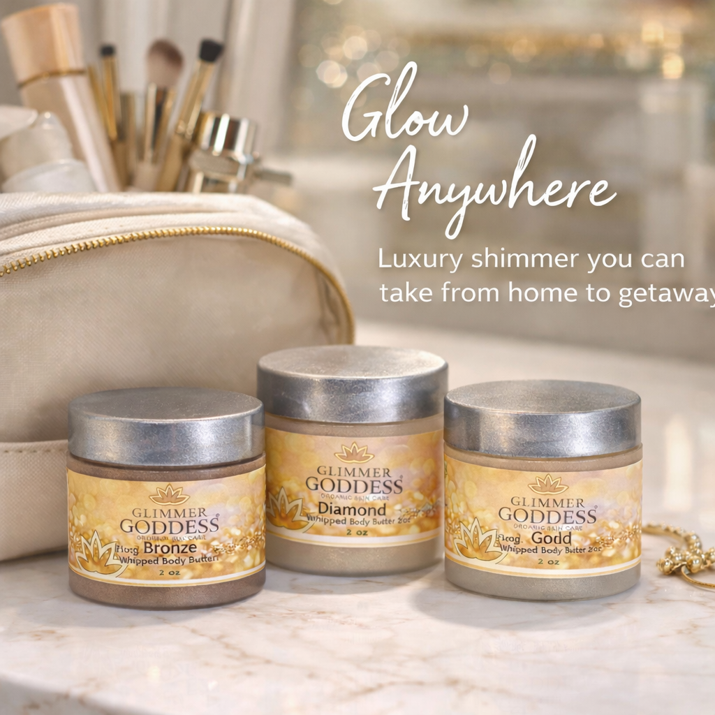 Organic Shimmering Body Butter Trio – 3 x 2oz Travel Set