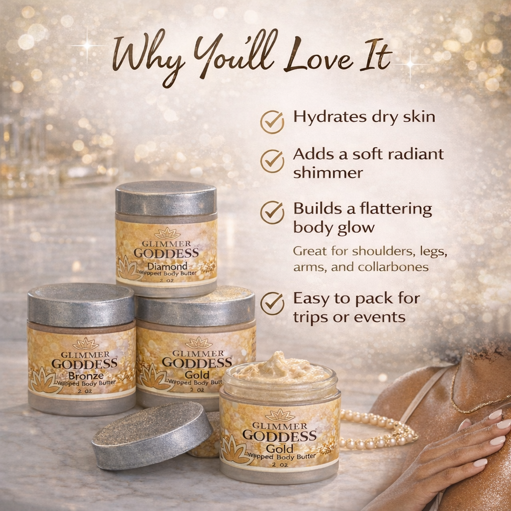Organic Shimmering Body Butter Trio – 3 x 2oz Travel Set