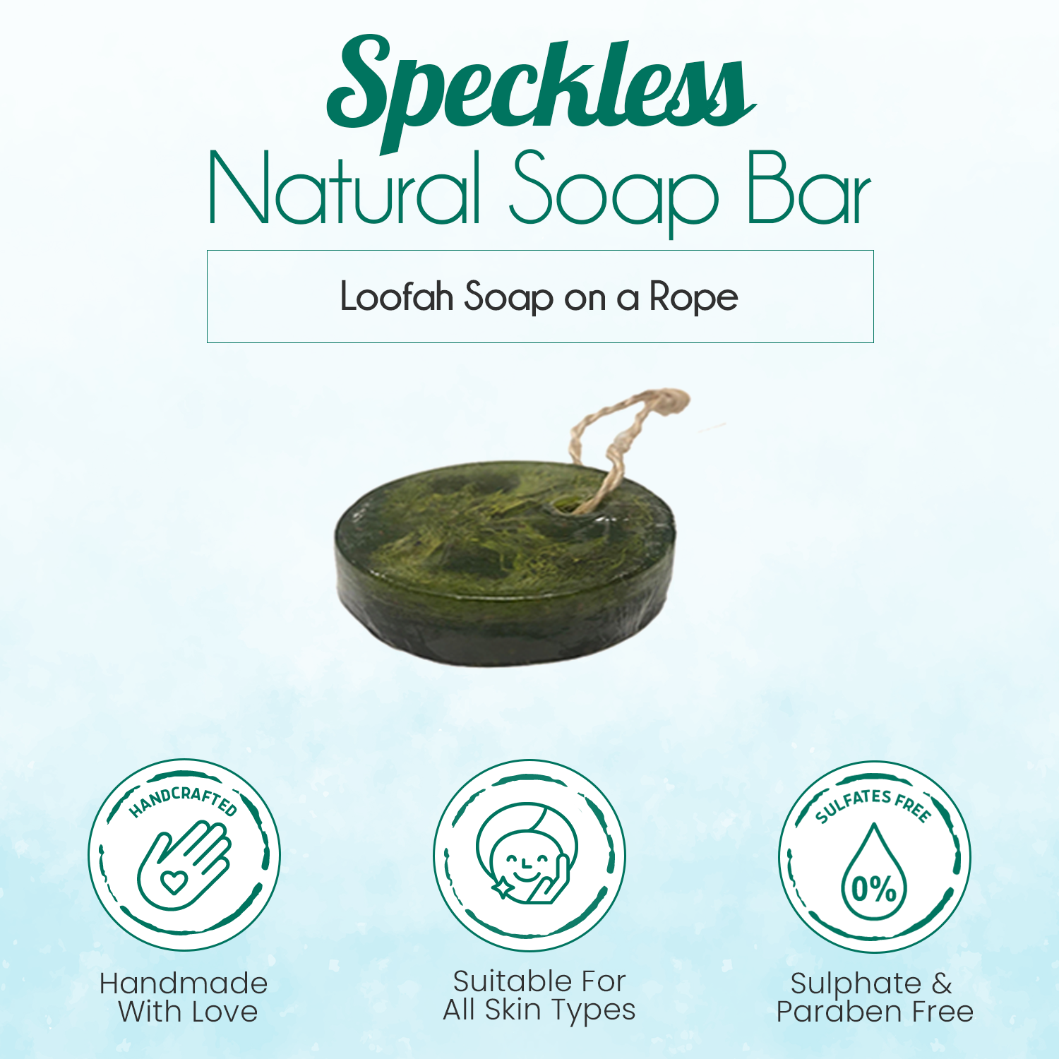 Speckless Soap Bar - Chia, Lemon, Parsley & Coconut Oil.