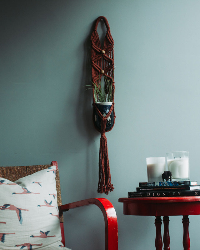 Somoto Macrame Plant Holder | Tile Red